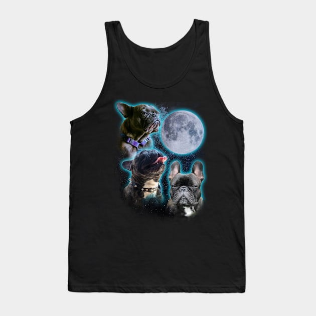 Three Frenchies Moon Tank Top by ursulalopez